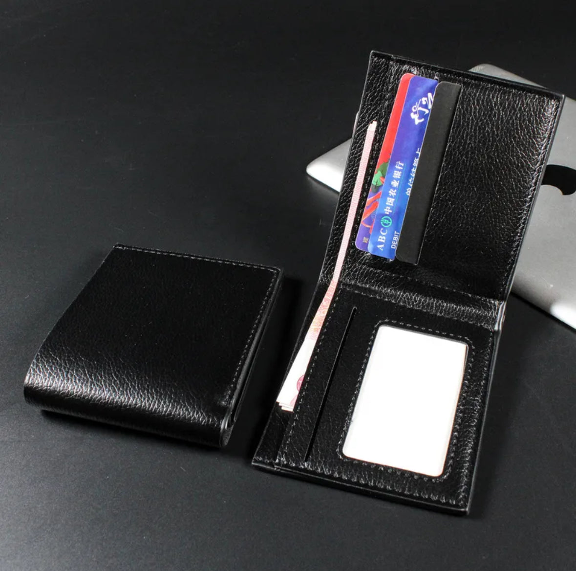 CR70N Cartera para hombre cuero sintetico negra