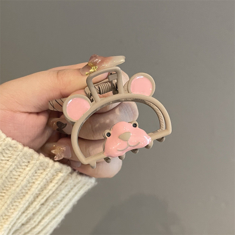 Ac74 Pinza para cabello silueta de oso 6cm