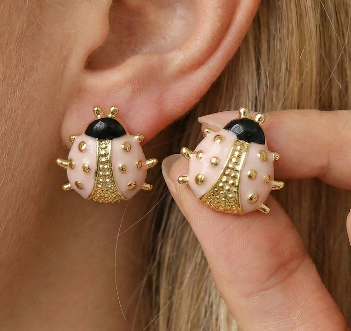 E5552 Aretes catarina rosa acero inoxidable 4cm