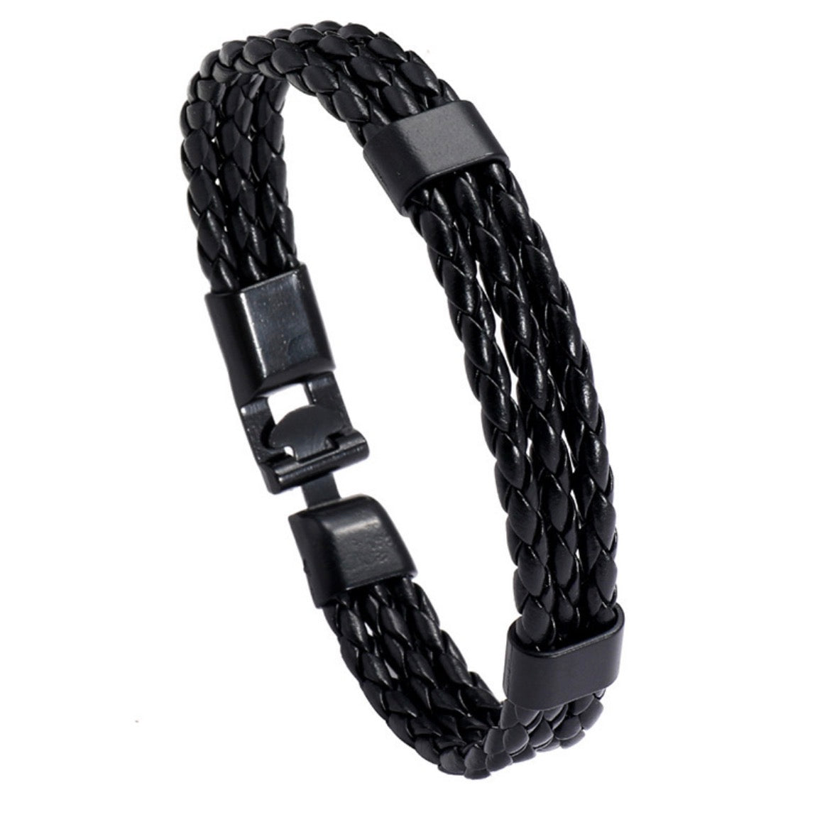 B740 pulsera cuero y corso sintetico negra