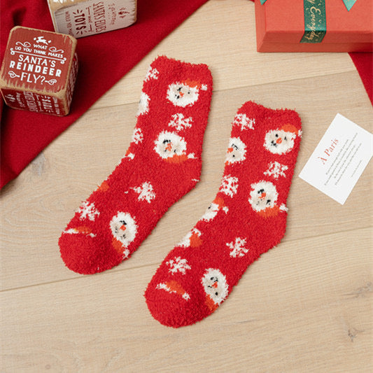 Cal3 calcetines unitalla rojos santa claus Navidad