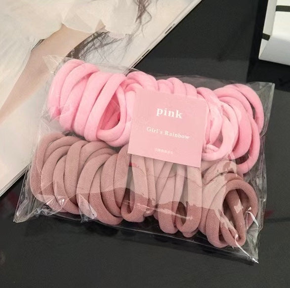 AC78R Paquete ligas rosas para cabello elasticas incluye 50piezas