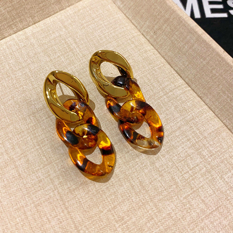 E7297 Aretes cadena acrilico ligeros 5cm