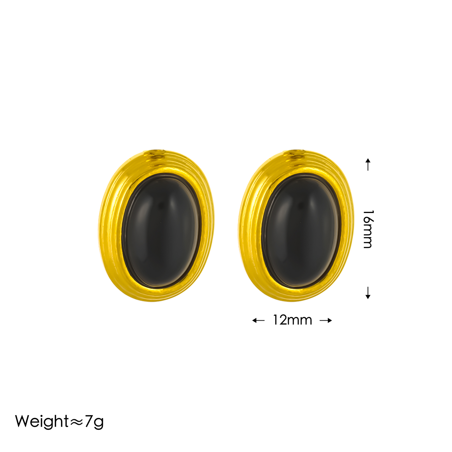 E3365 Aretes acero inoxidable chapado en oro 18k 1.6cm