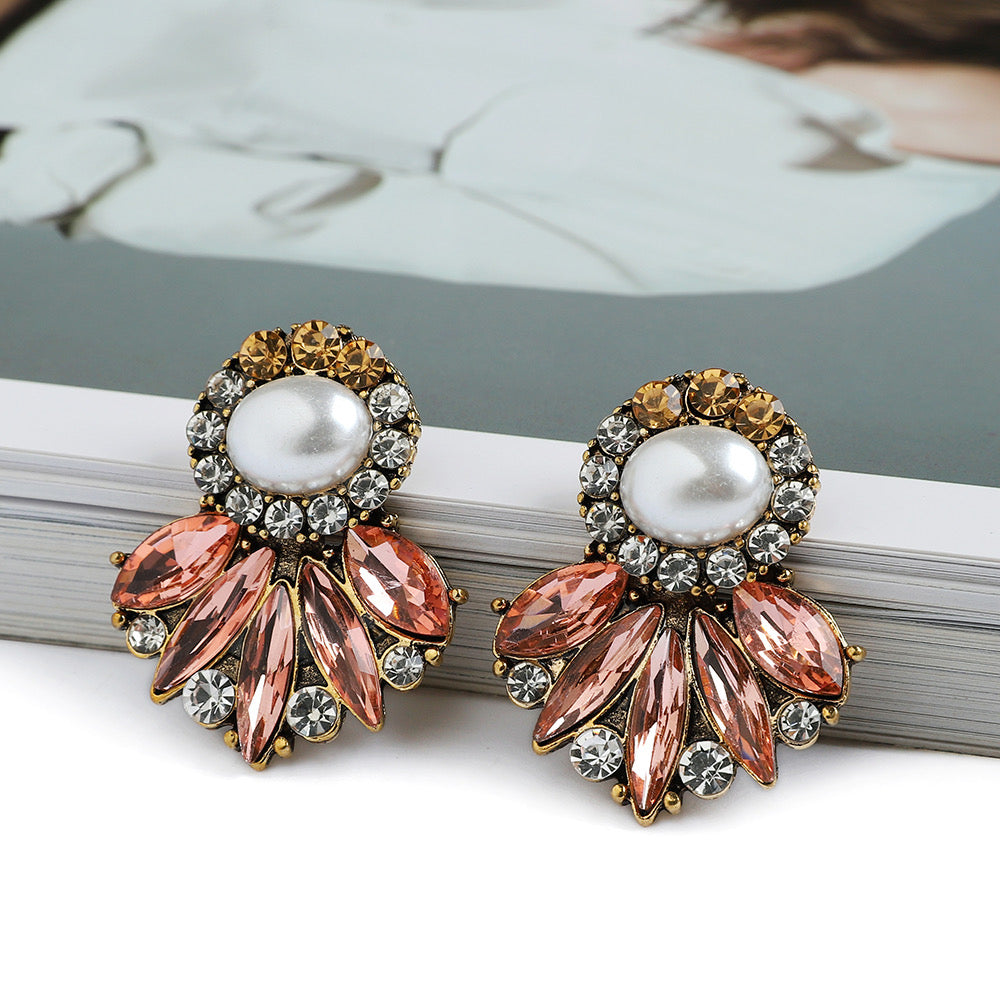E3386 Aretes cristal fiesta brillante 3.5cm