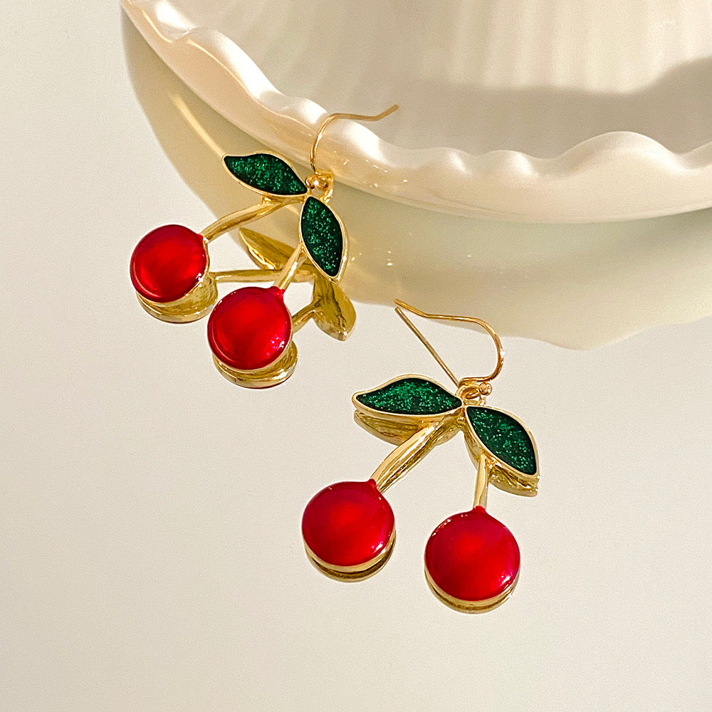 E4600 Aretes cereza aleacion 3cm