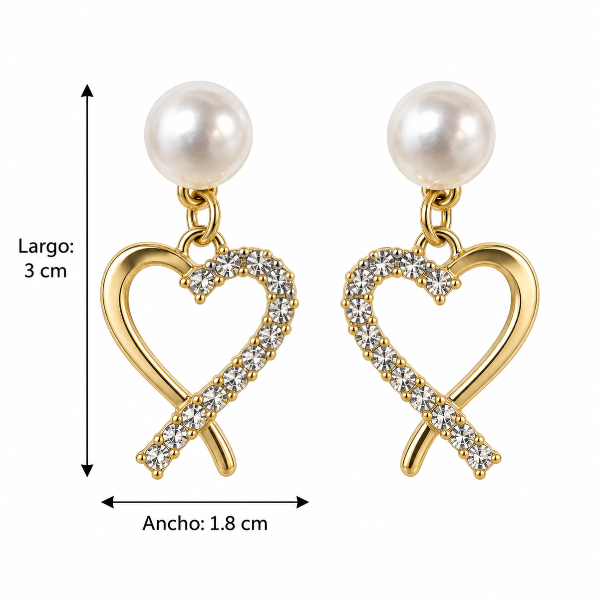 E7413 Aretes corazon irregular con circonia de aleacion