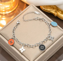 B387P Pulsera acero de titanio marcas plata 706 20cm