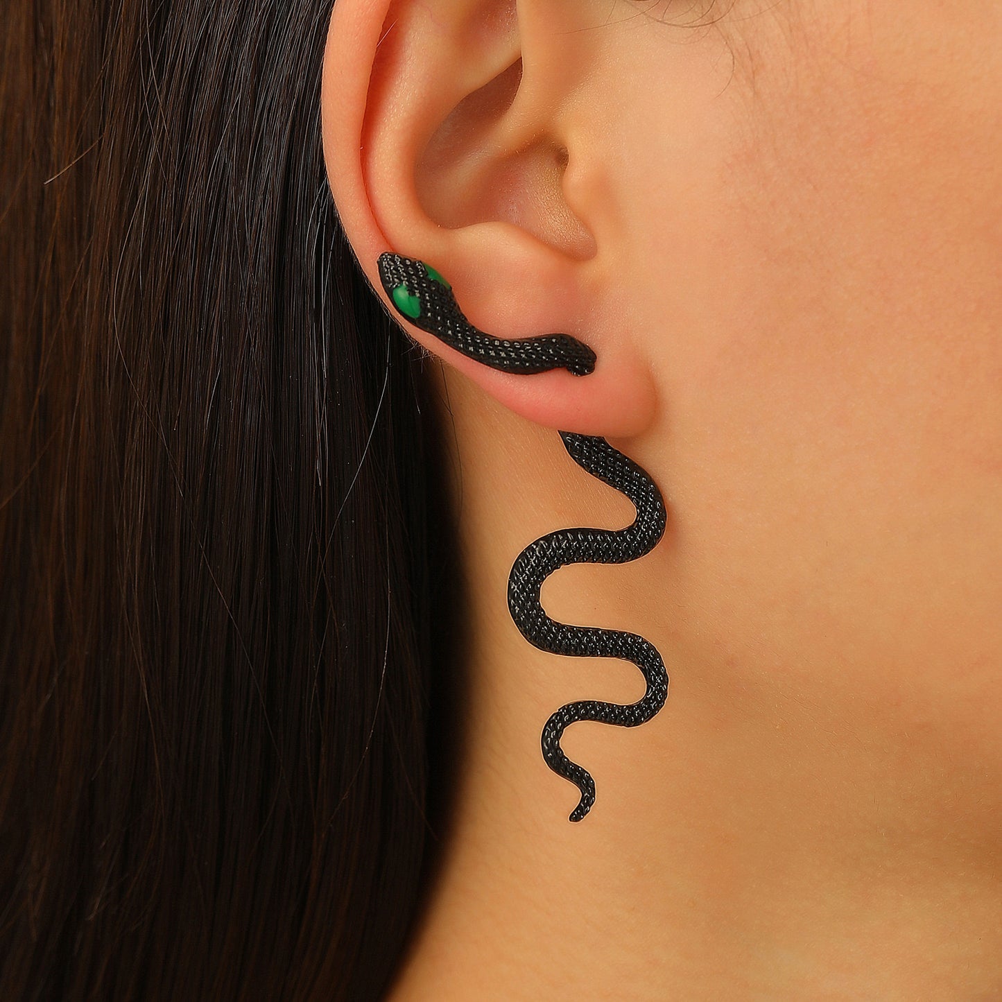E2450 Aretes serpiente aleacion esmaltado 6cm