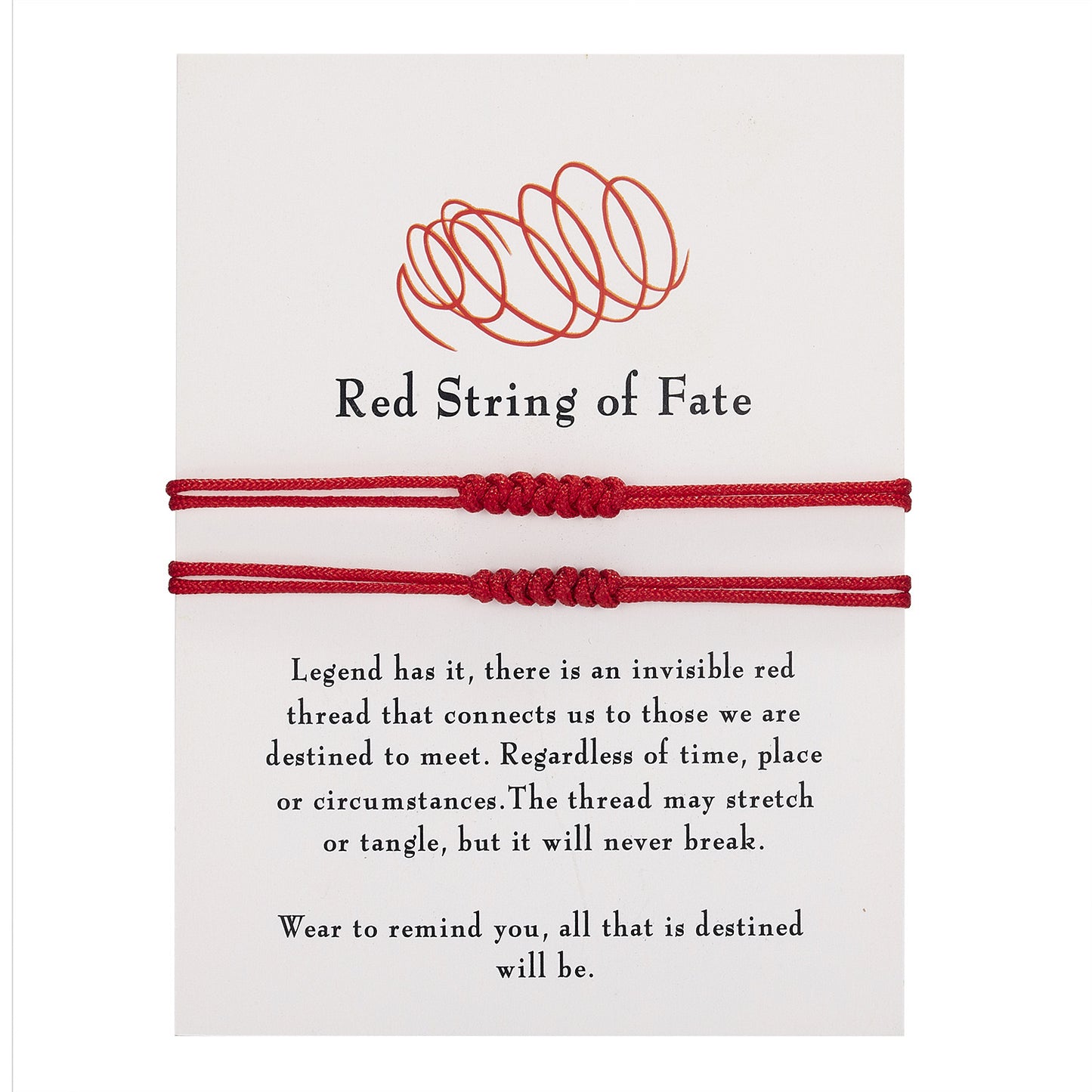 B669 pulsera dúo de pareja roja de soga ajustable