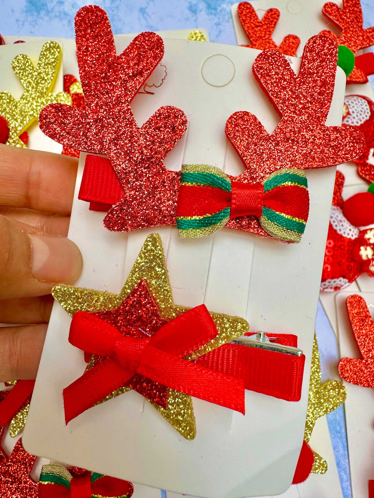 AC165E Dúo pasador estrella de Navidad para el cabello