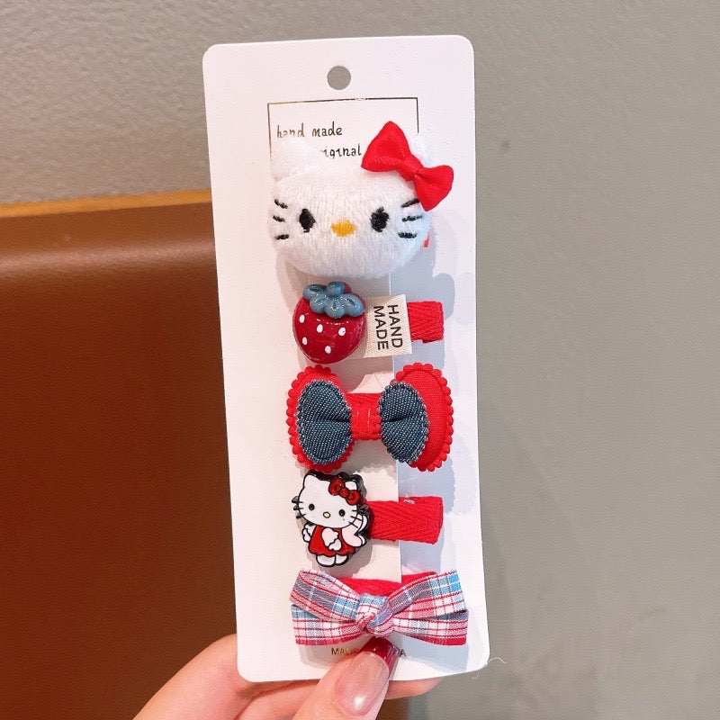 Ac89 Pazadores para el cabello HELLO KITTYE incluye 5 piezas
