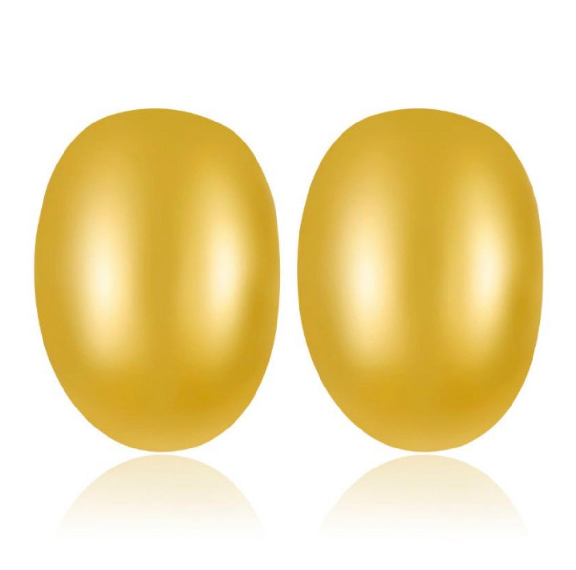 E5468 Aretes doradas ovalados acero inoxidable