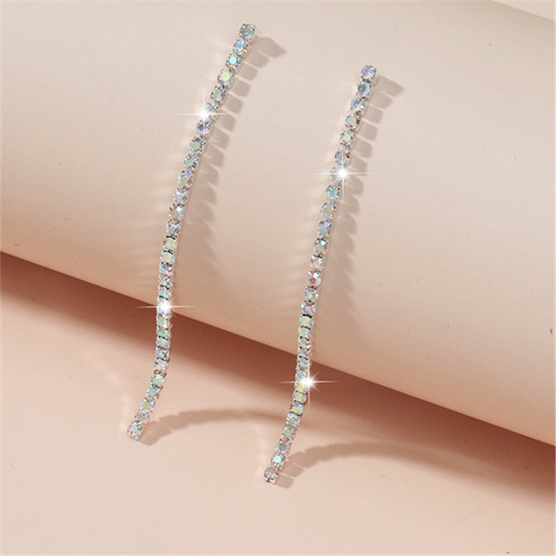 E5830 Pendientes colgantes brillantes aleacion 7cm