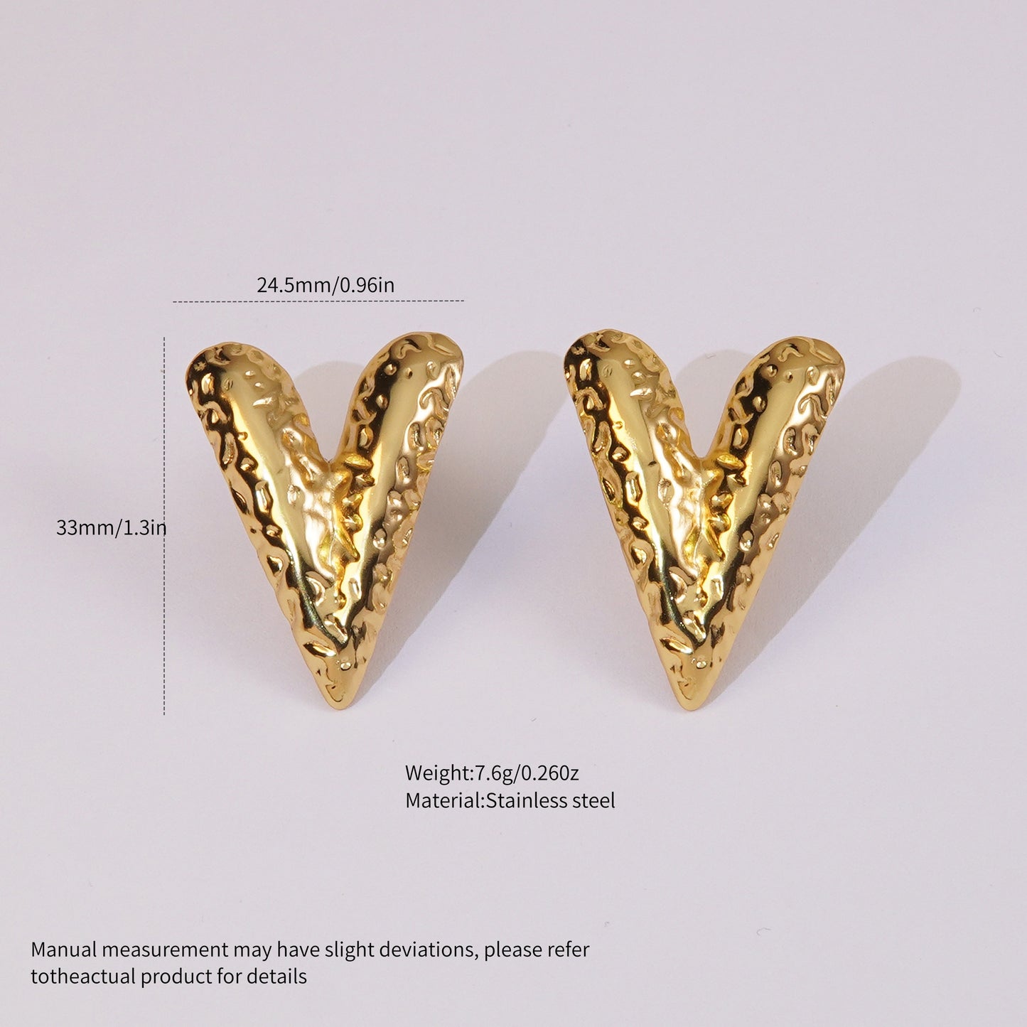 E2146 Aretes corazon acero inoxidable 3.5cm