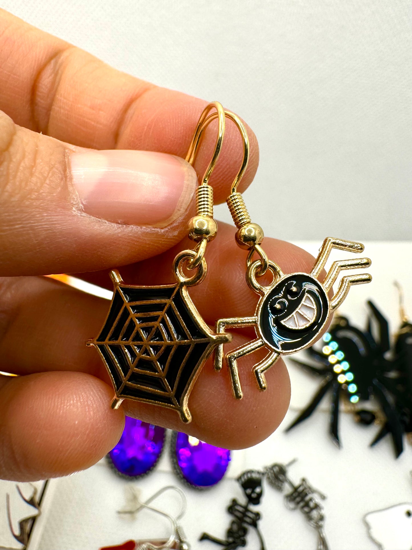 E259 Aretes Araña Telaraña Halloween