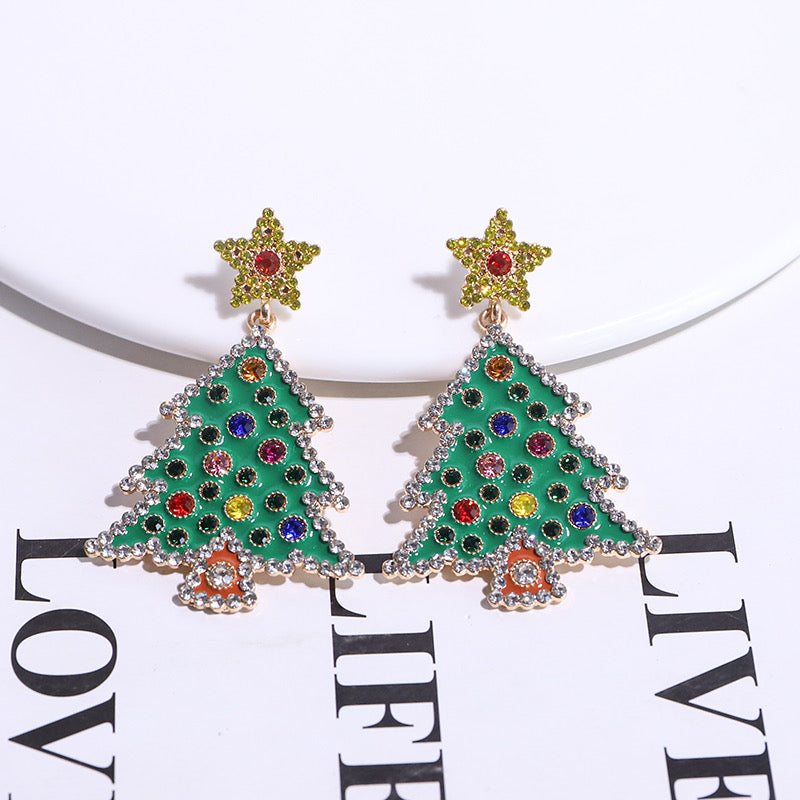 E4065 Aretes árbol de Navidad aleacion 6cm