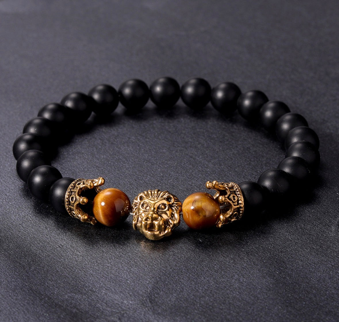 B749 pulsera de piedra cautiva cuentas ojo de tigre elastica