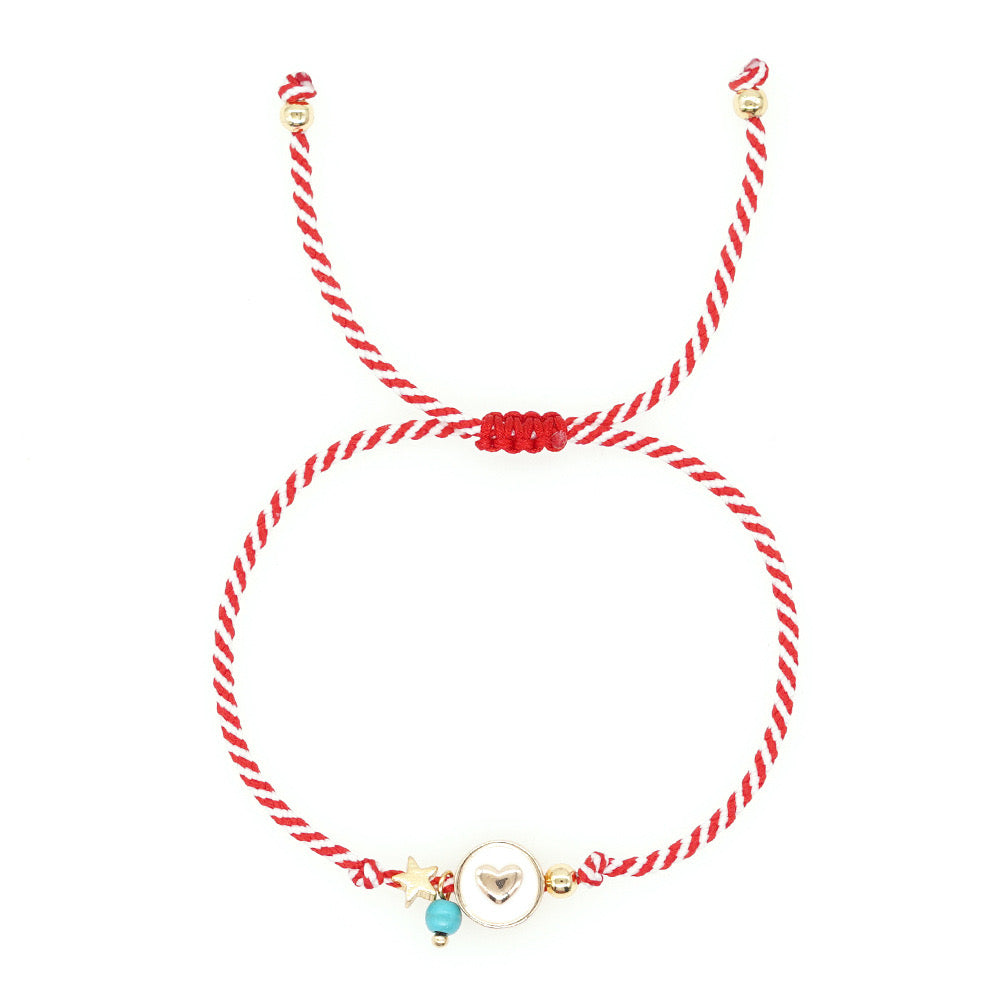 B653 Pulsera navideña soga ajustable