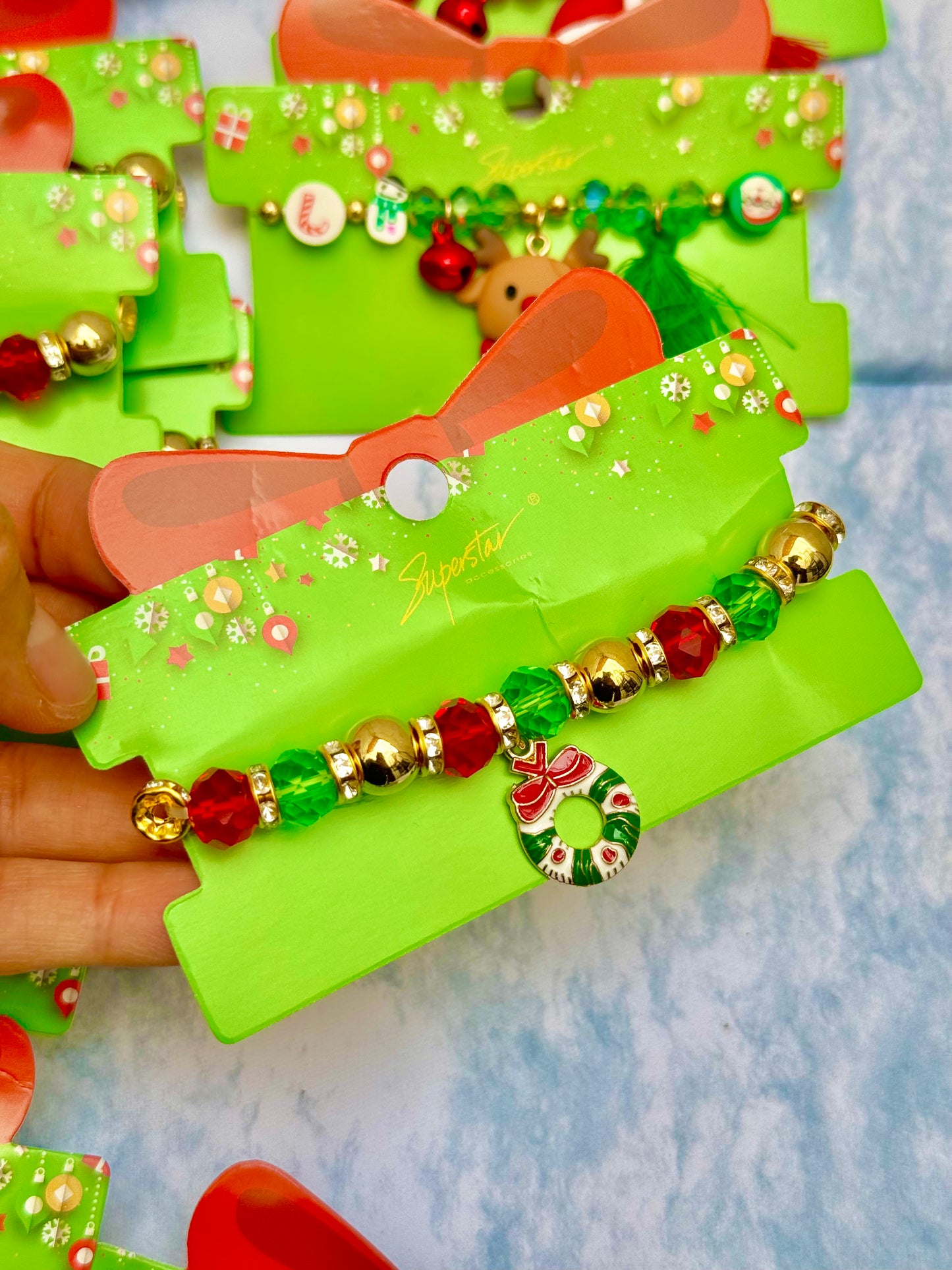 B136C Pulsera Navidad corona hermosa