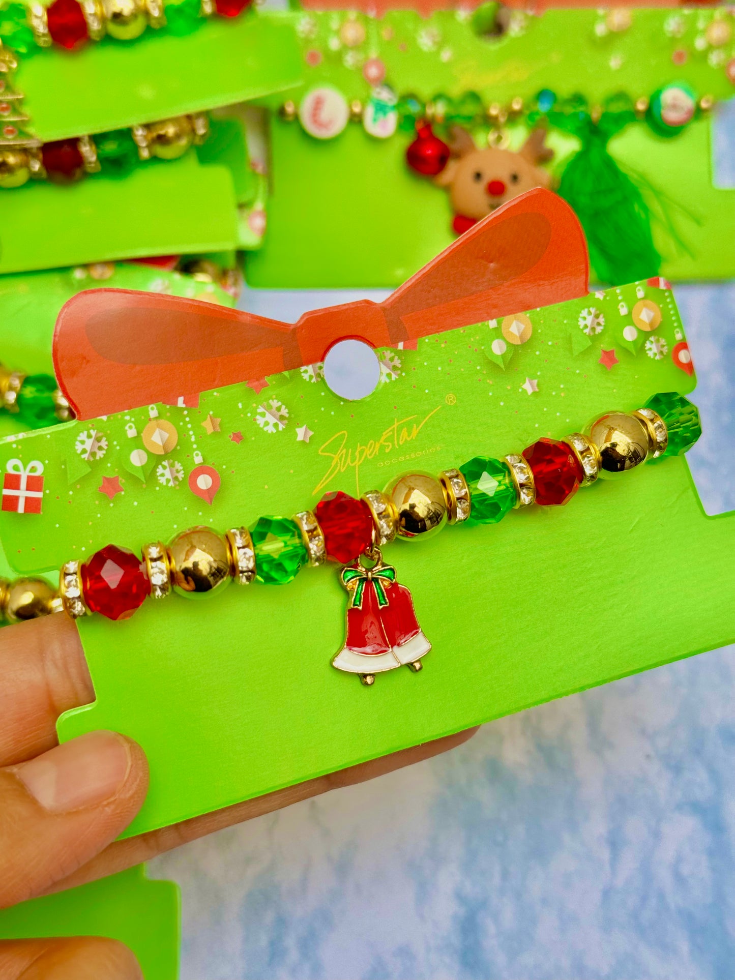 B136C Pulsera Navidad campanas hermosa