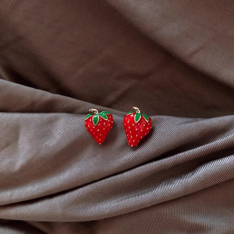 E4886 Aretes fresas pequeñas aleacion 1cm