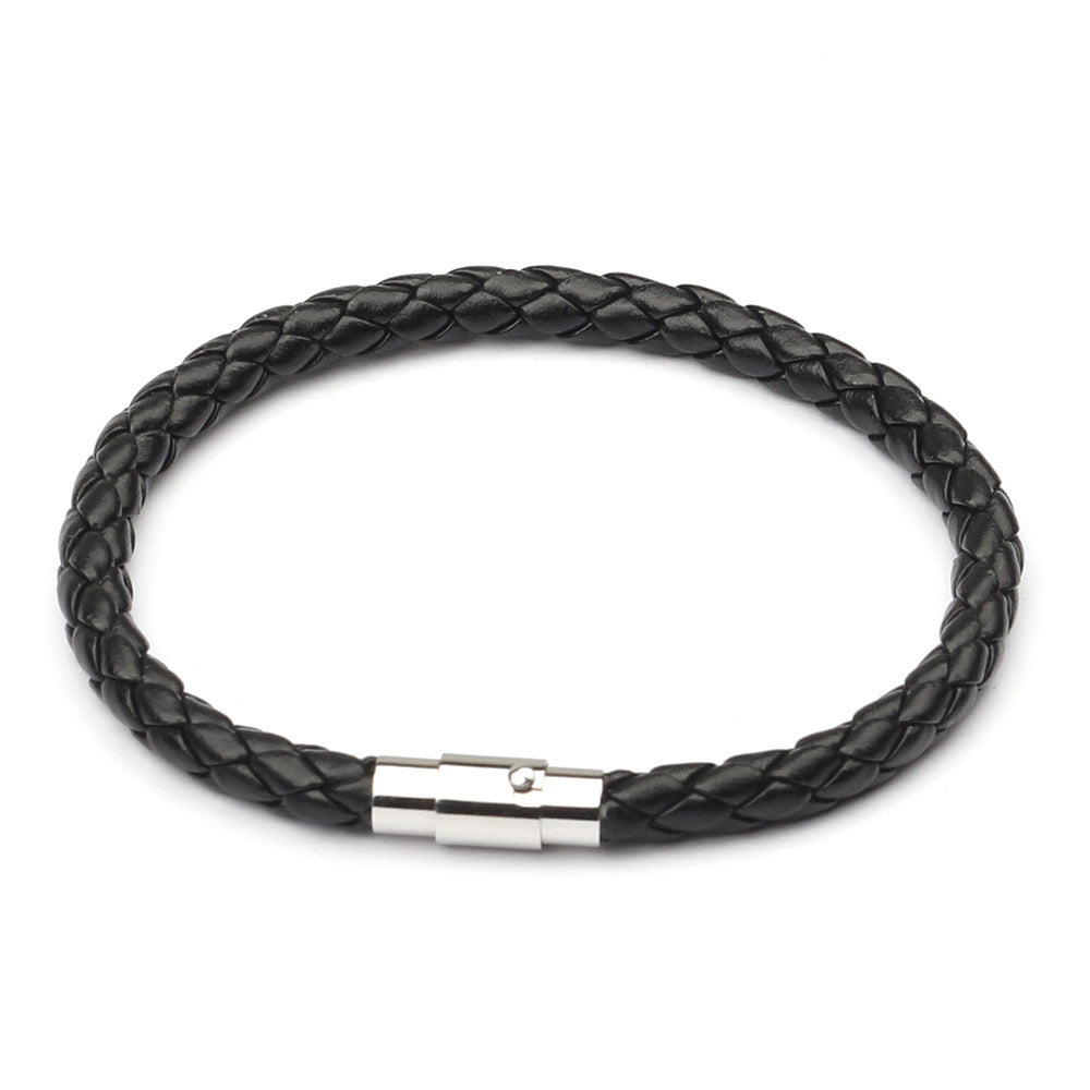 B304N Pulsera caballero cuero sintetico hebilla acero inoxidable magnetica