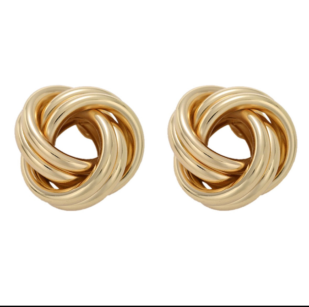 E5163 Aretes círculo abstracto dorado aleacion 3cm