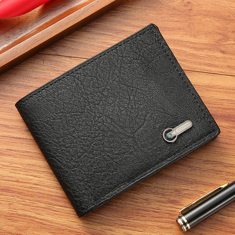 CR67N Cartera caballero color negro cuero sintetico 11x9cm