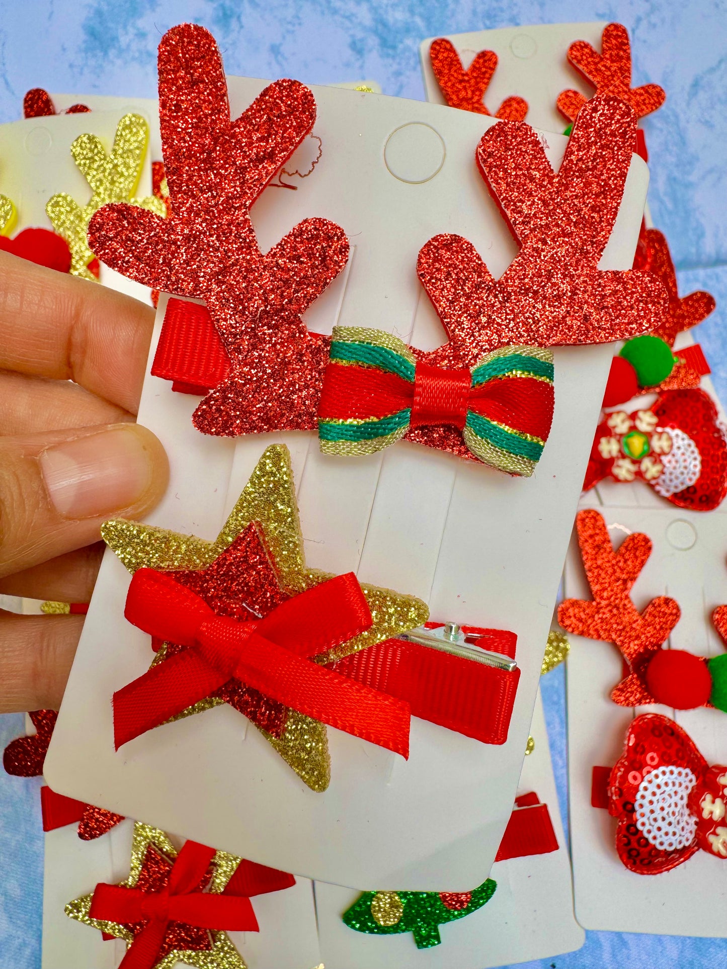 AC165E Dúo pasador estrella de Navidad para el cabello