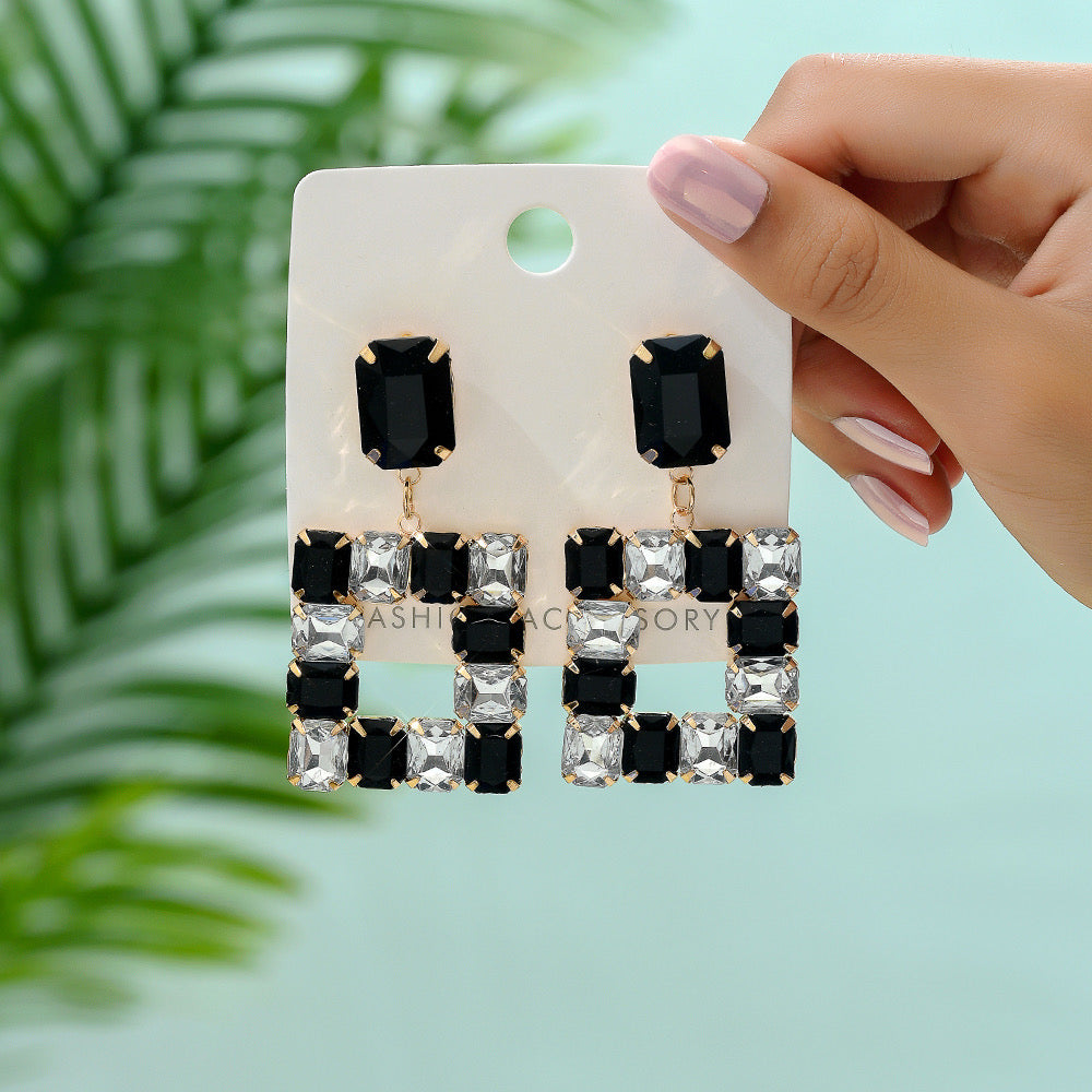 E3051B Aretes cristal cobre aleacion 6cm