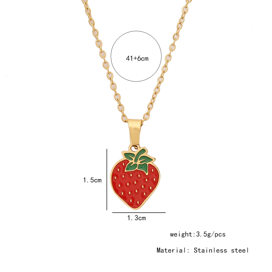 C424 Collar fresa acero inoxidable chapado en oro 18k largo 27cm dije 2cm