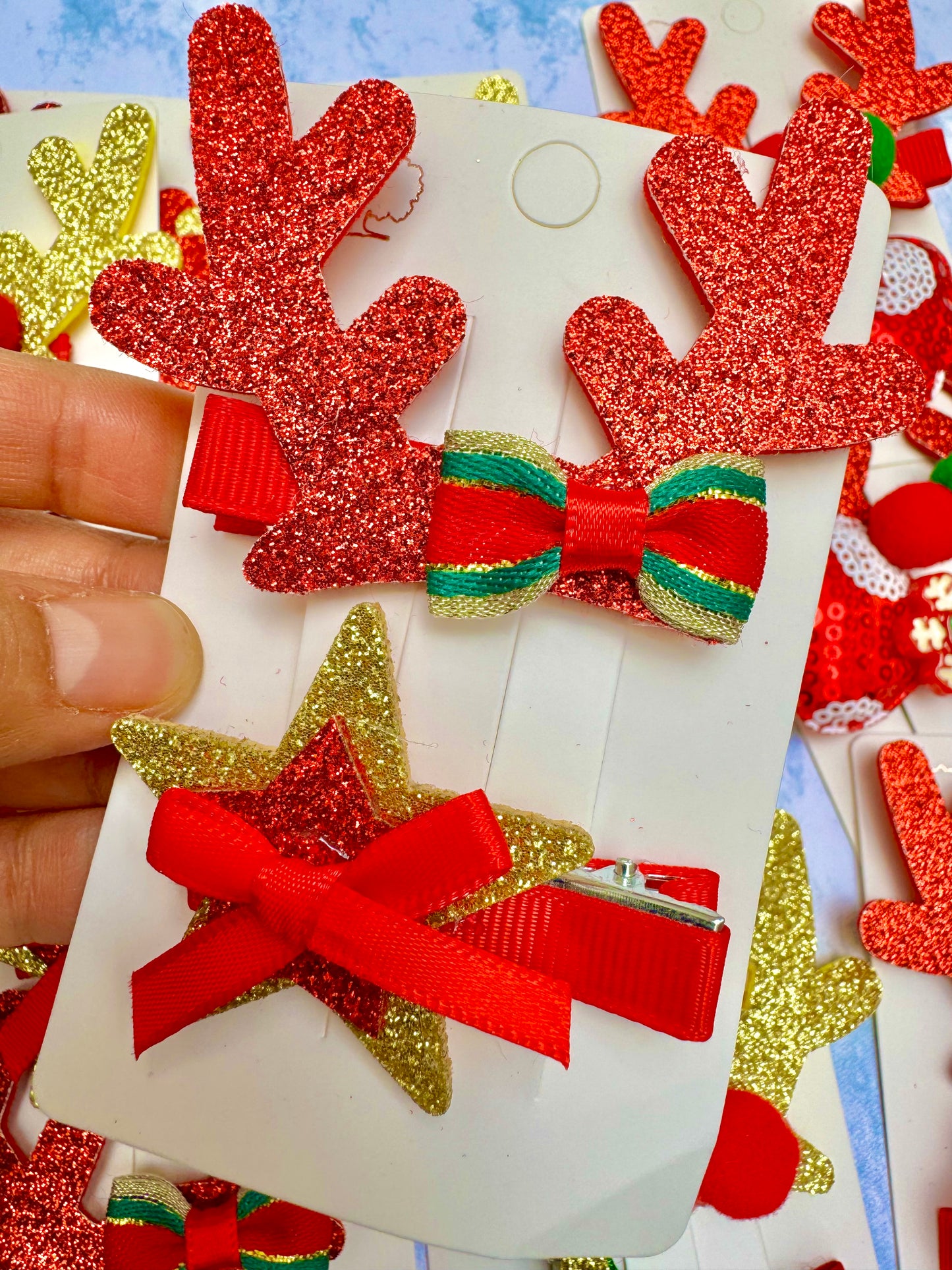 AC165E Dúo pasador estrella de Navidad para el cabello