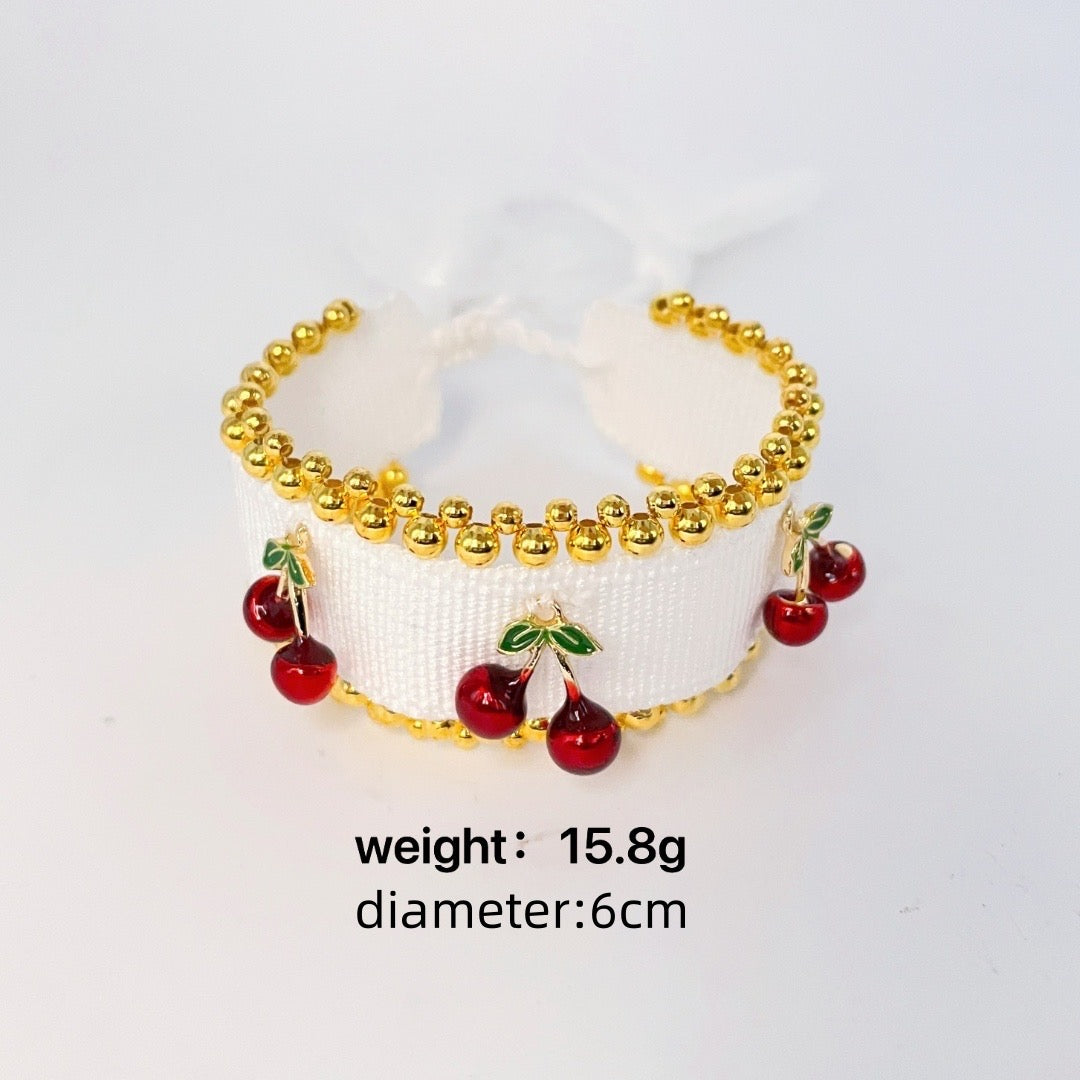 B654 Pulsera tejida poliester cadena de acero inoxidable