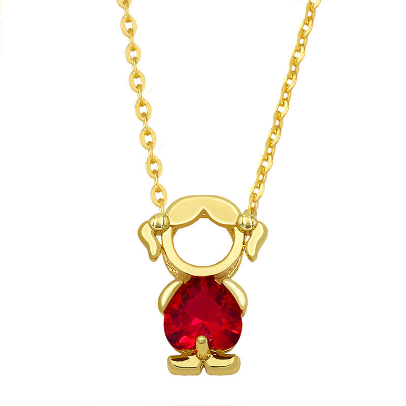 C476 Collar niña cristal cobre