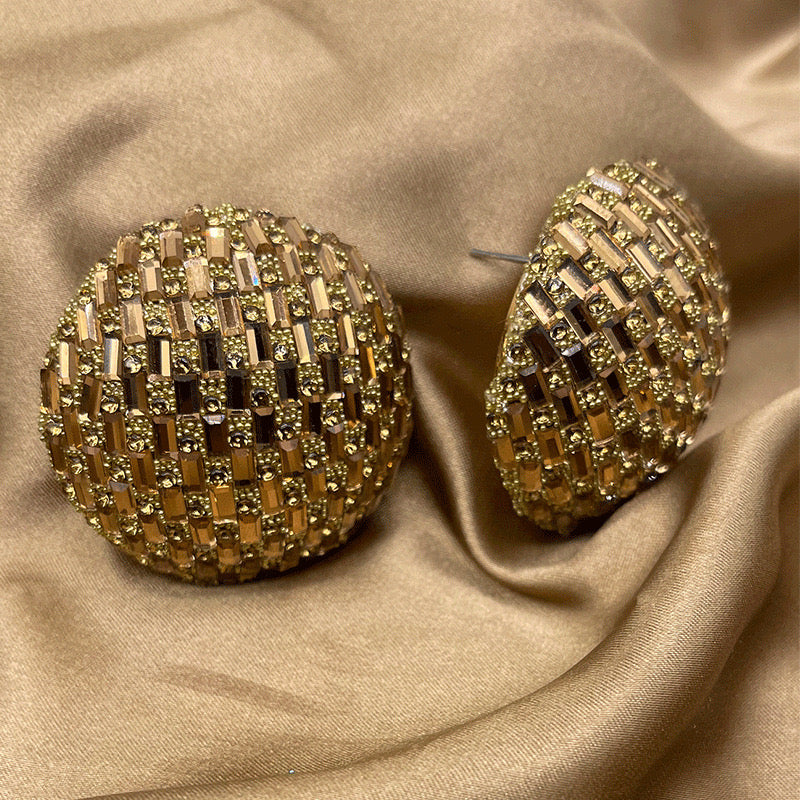 E4504 Aretes círculo dorado aleacion 4cm