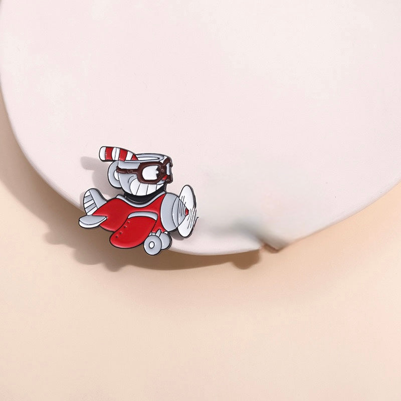 P91R Pin o broche para ropa cuphead rojo