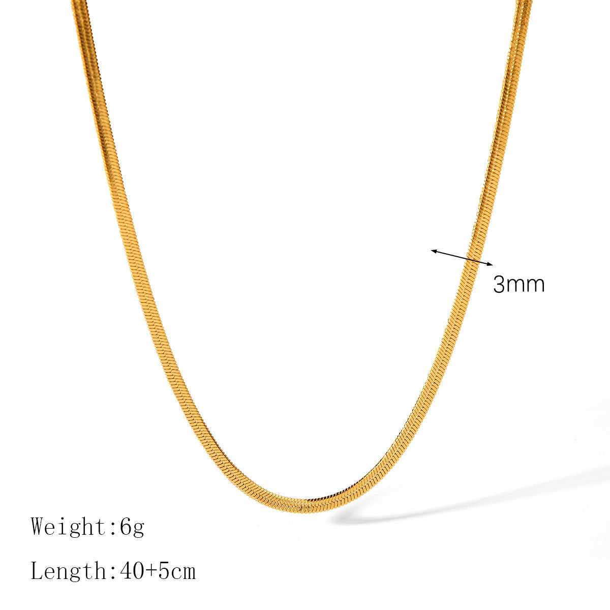 J410 Collar dorado panza de serpiente acero inoxidable