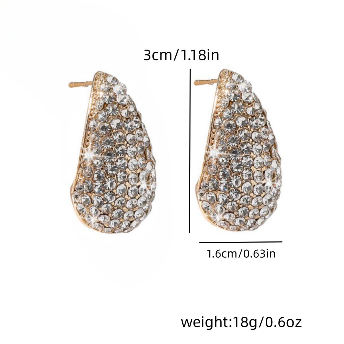E2947 Aretes gota tipo bottega aleacion brillante 3cm