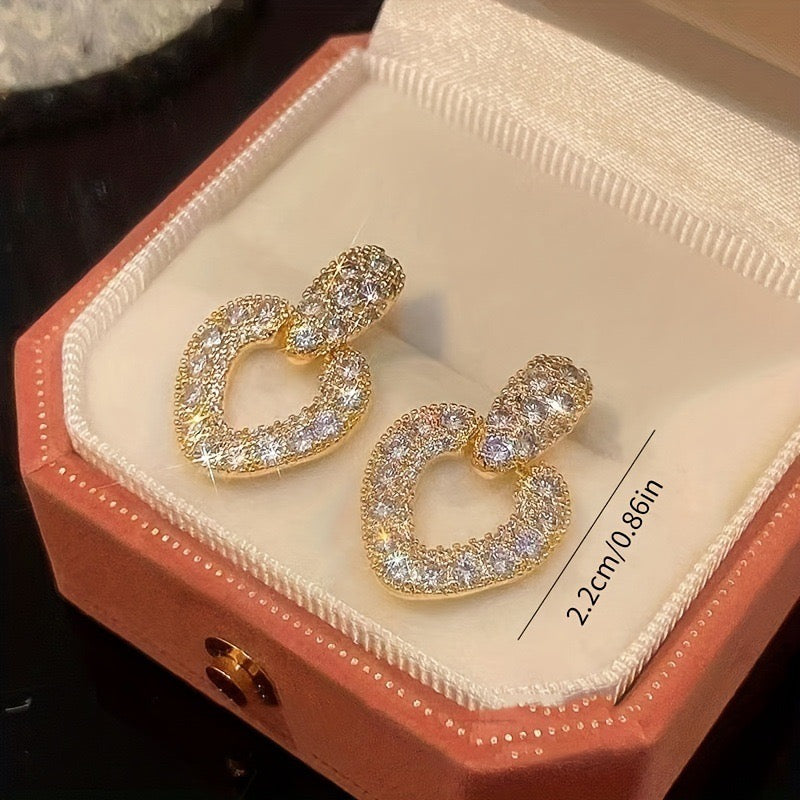 E2844 Aretes corazon zirconia 2.2cm