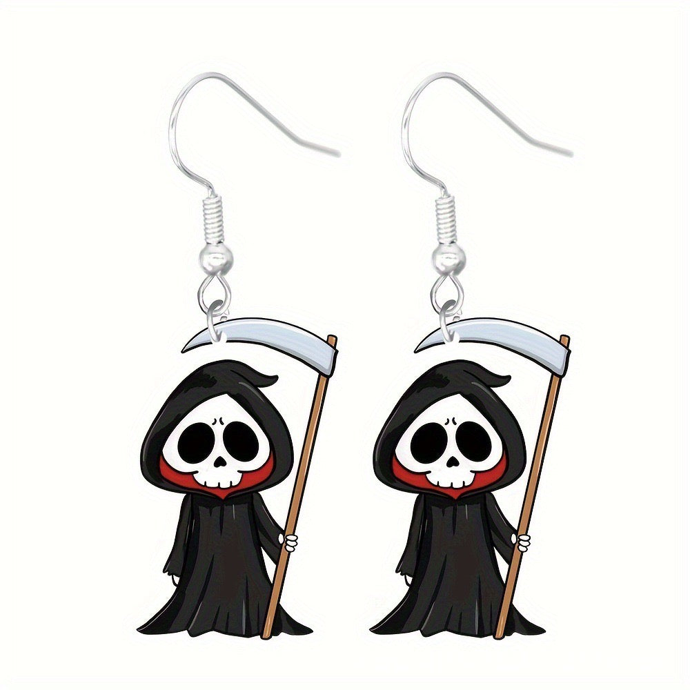 E4042 Aretes parca muerte Halloween Acrílico 5cm