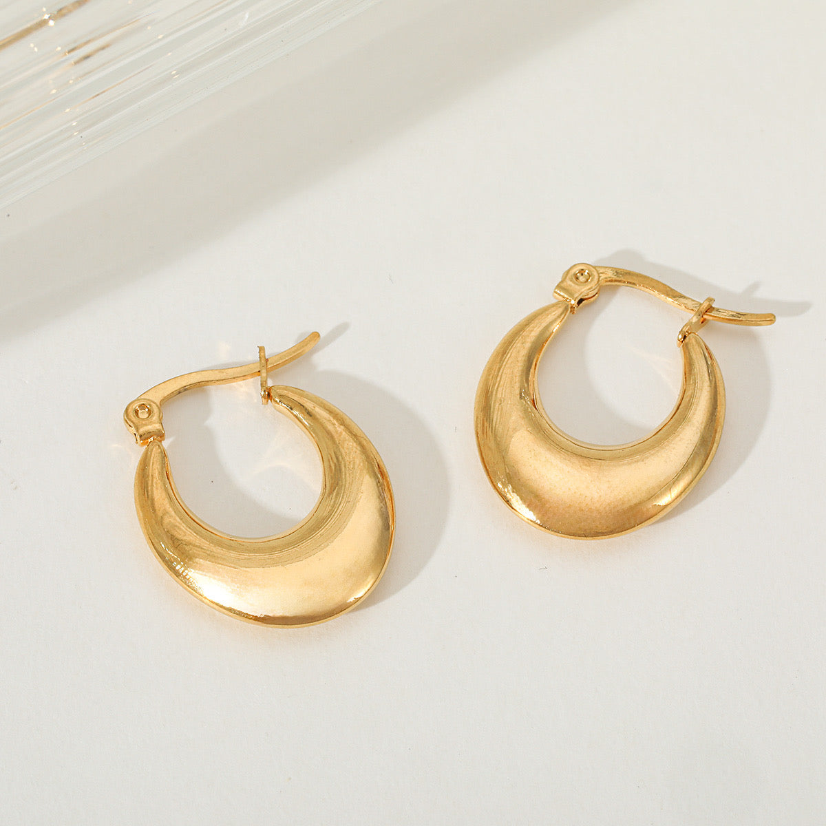 E4620 arracadas doradas acero inoxidable chapado en oro de 18k 2cm