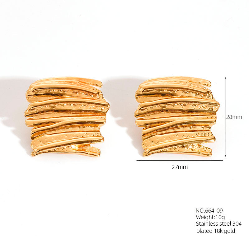 E2920 Aretes dorados acero inoxidable 3cm