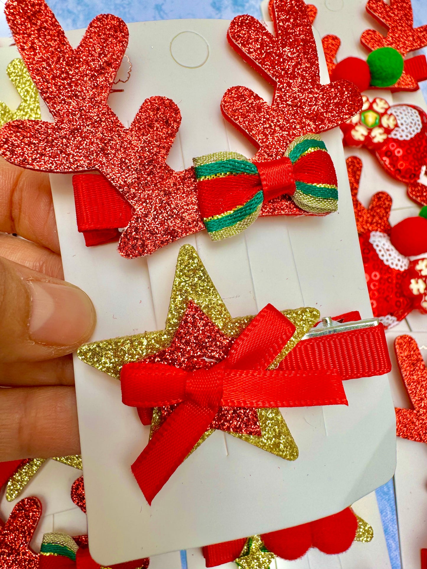 AC165E Dúo pasador estrella de Navidad para el cabello