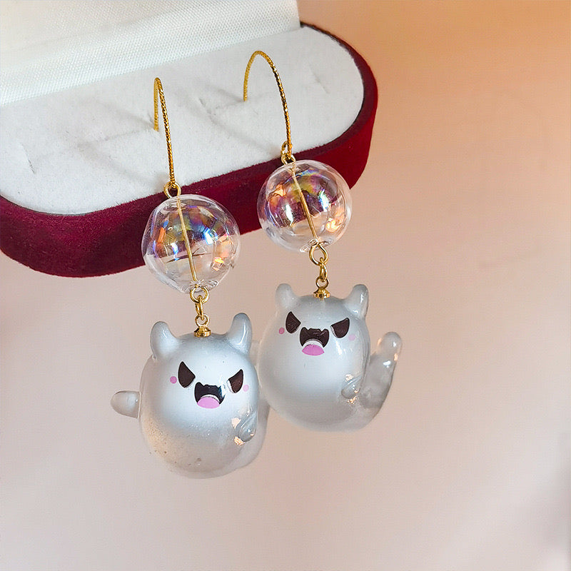 E4859 Aretes fantasma acrilico 4cm