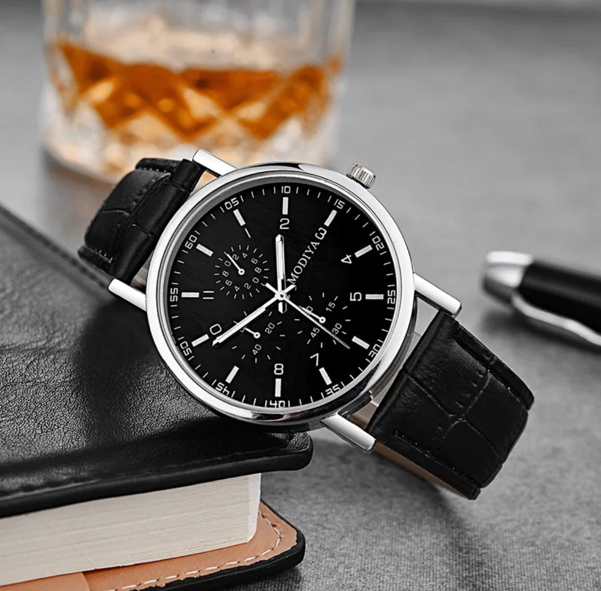 R127 Reloj caballero cuero sintetico