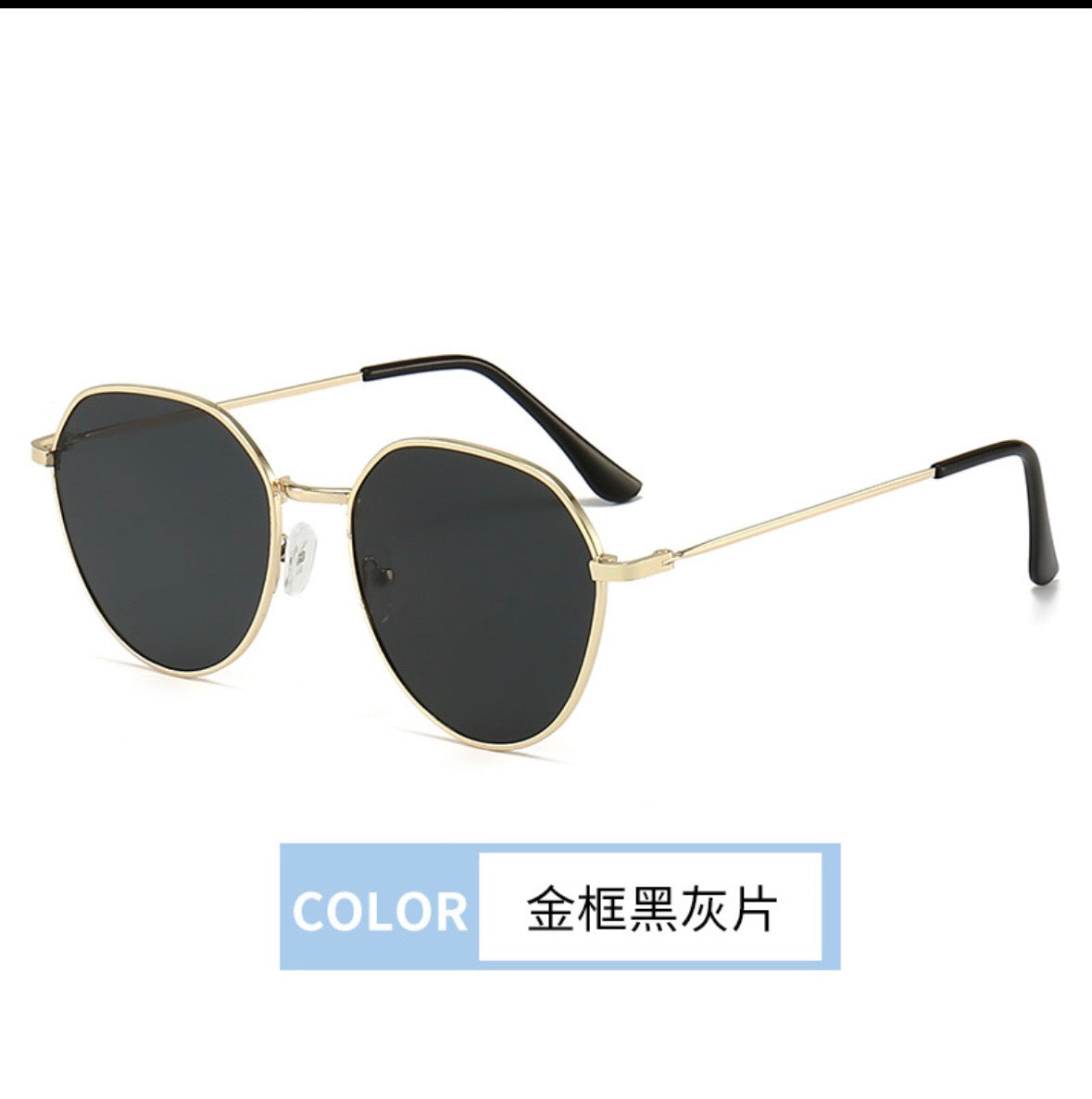 GF17 gafas de sol oscuras ovalado marco dorado