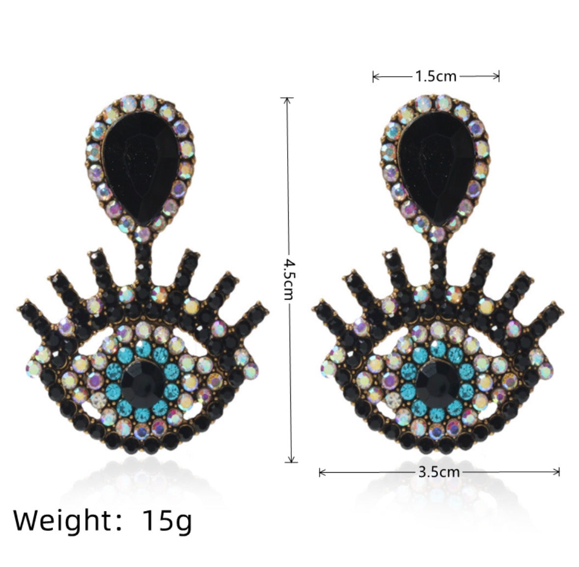 E5351 Aretes ojo brillante aleacion 5cm