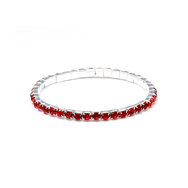 B942R Pulsera roja cristal aleacion unisexo elástica