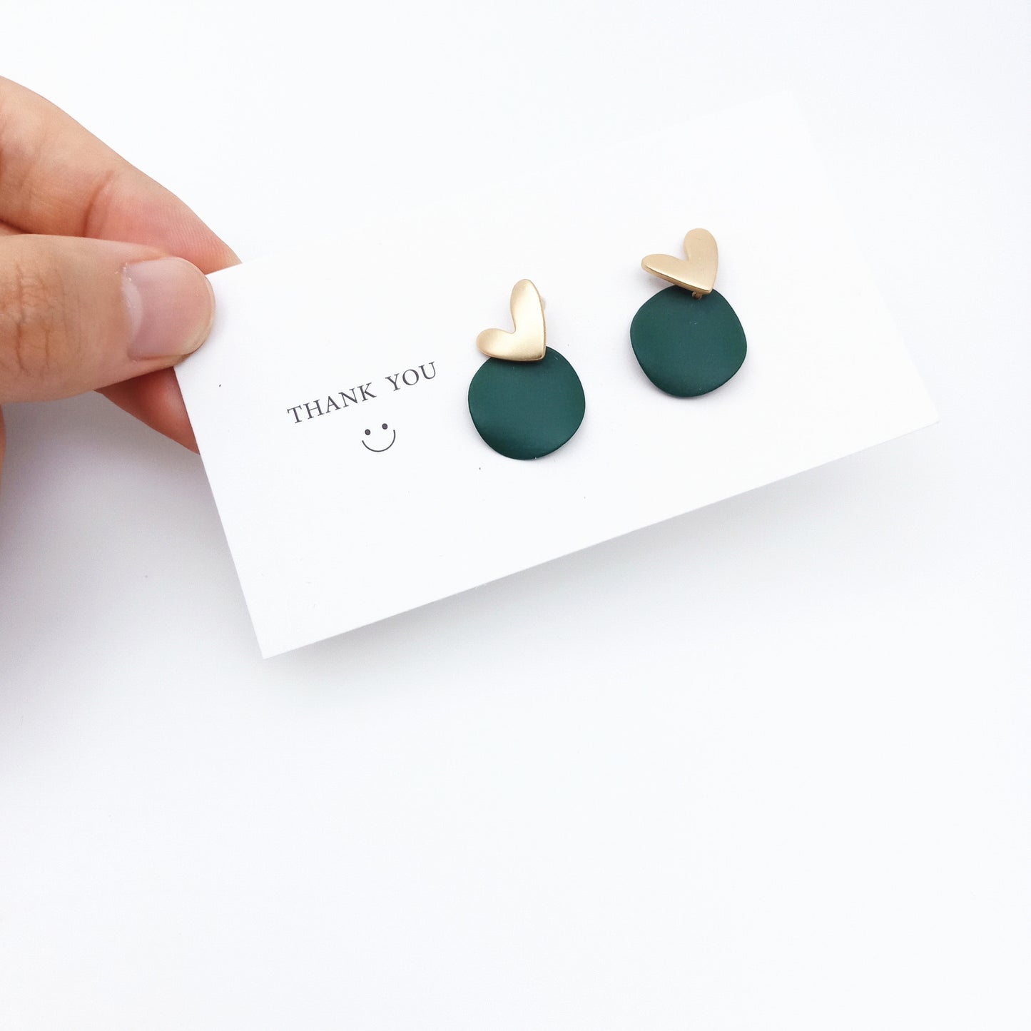 E4649 corazon círculo verde metal 2cm